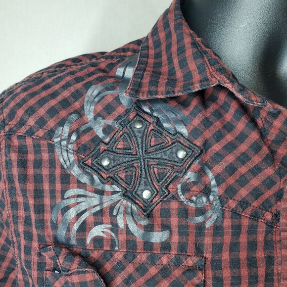 Men's MMA Elite Checked Button Down Shirt - Picture 2 of 3